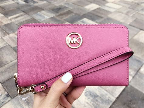 michael kors wristlet wallet pink|Michael Kors wristlet outlet.